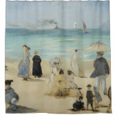 Edouard Manet - Op het strand, Boulogne-sur-Mer Douchegordijn (Voorkant)