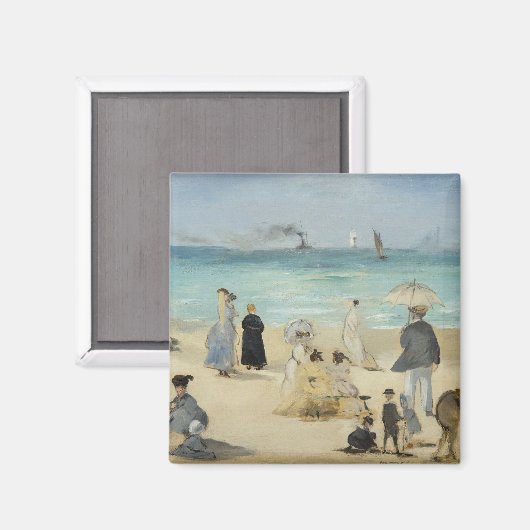 Edouard Manet - Op het strand, Boulogne-sur-Mer Magneet (Voorkant / Achterkant)