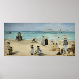 Edouard Manet - Op het strand, Boulogne-sur-Mer Poster