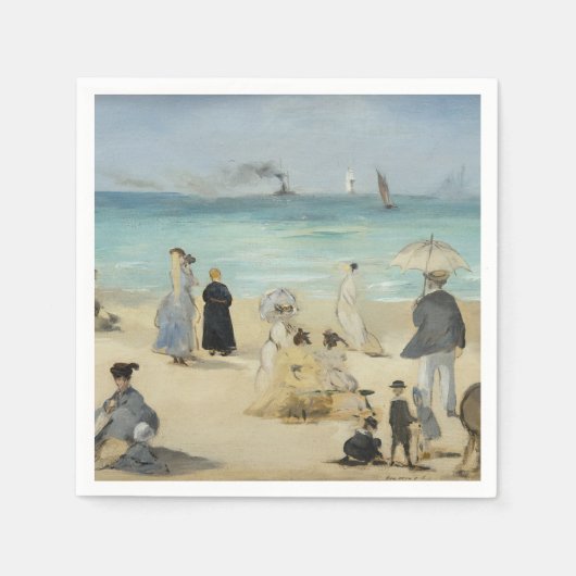 Edouard Manet - Op het strand, Boulogne-sur-Mer Servet (Voorkant)