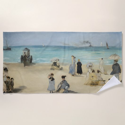 Edouard Manet - Op het strand, Boulogne-sur-Mer Strandlaken (Voorkant)