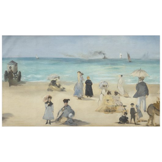 Edouard Manet - Op het strand, Boulogne-sur-Mer Tafelkleed (Voorkant (Horizontaal))