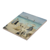 Edouard Manet - Op het strand, Boulogne-sur-Mer Tegeltje (Zijkant)