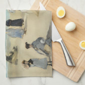 Edouard Manet - Op het strand, Boulogne-sur-Mer Theedoek (Quarter Fold)