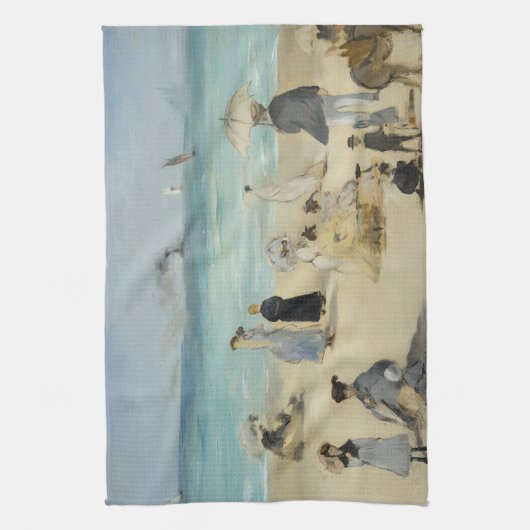 Edouard Manet - Op het strand, Boulogne-sur-Mer Theedoek (Verticaal)