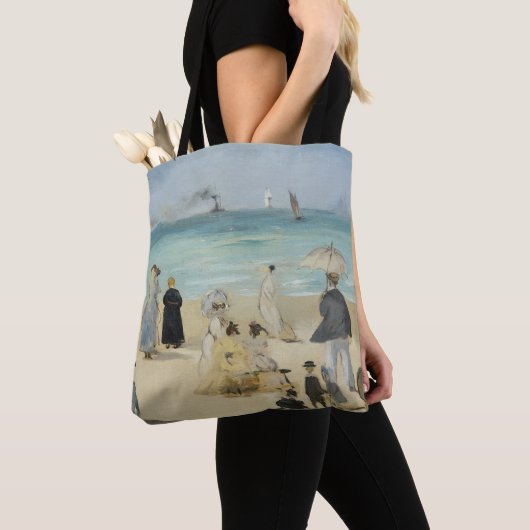 Edouard Manet - Op het strand, Boulogne-sur-Mer Tote Bag (Dichtbij)