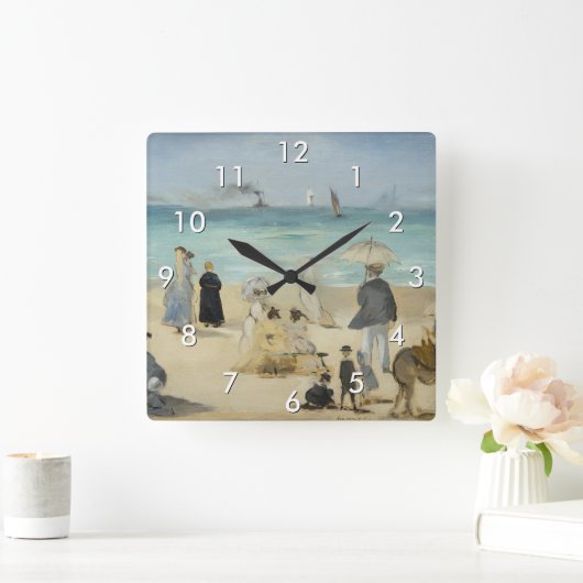 Edouard Manet - Op het strand, Boulogne-sur-Mer Vierkante Klok (Huis)