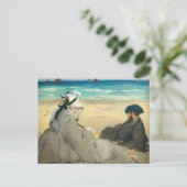 Edouard Manet - Op het strand Briefkaart (Staand voorkant)