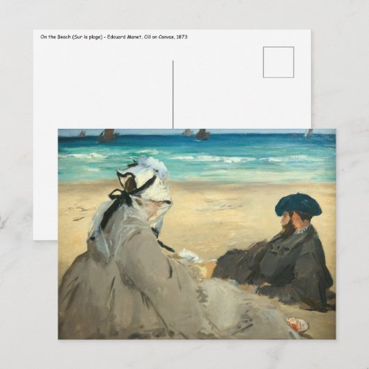 Edouard Manet - Op het strand Briefkaart (Voorkant / Achterkant)