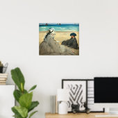 Edouard Manet - Op het strand Poster (Thuiskantoor)