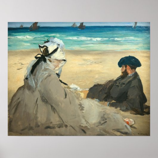 Edouard Manet - Op het strand Poster (Voorkant)