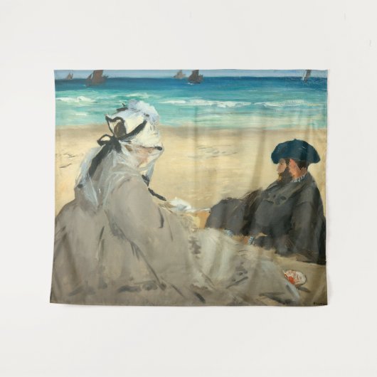Edouard Manet - Op het strand Wandkleed (Voorkant (horizontaal))