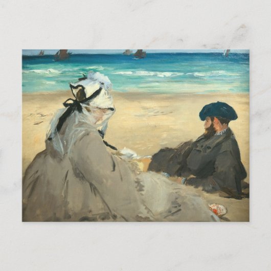 Edouard Manet - Op strand Briefkaart (Voorkant)