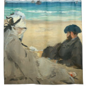 Edouard Manet - Op strand Douchegordijn (Voorkant)