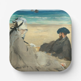 Edouard Manet - Op strand Papieren Bordje