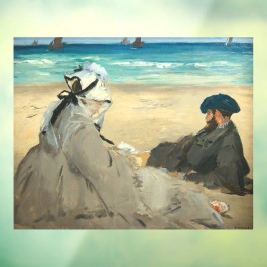 Edouard Manet - Op strand Raamsticker (Vel 3)