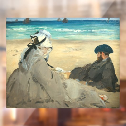 Edouard Manet - Op strand Raamsticker (Vel 2)