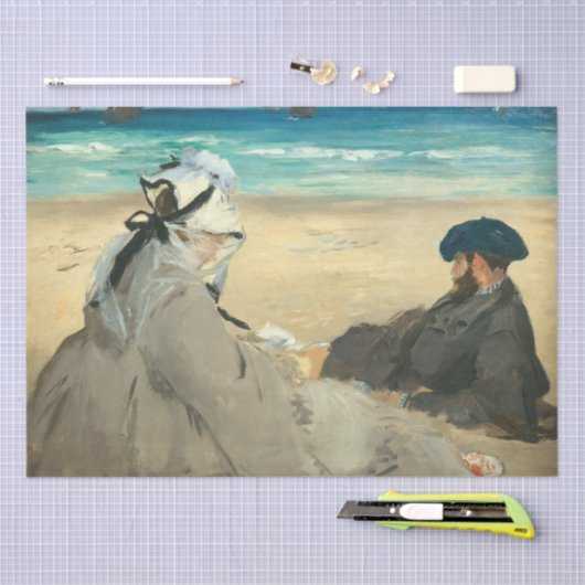 Edouard Manet - Op strand Tissuepapier (Craft)