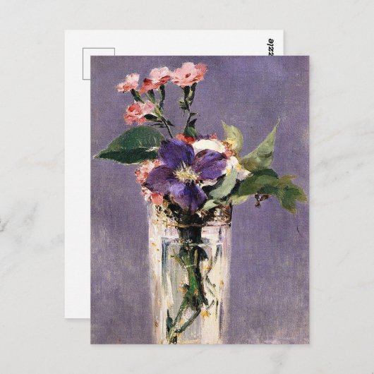 Edouard Manet - Pinks en Clematis, Briefkaart (Voorkant / Achterkant)