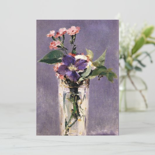 Edouard Manet - Pinks en Clematis, Kaart (Staand voorkant)