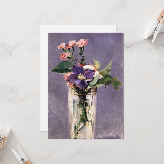 Edouard Manet - Pinks en Clematis, Kaart (Voorkant / Achterkant in situ)