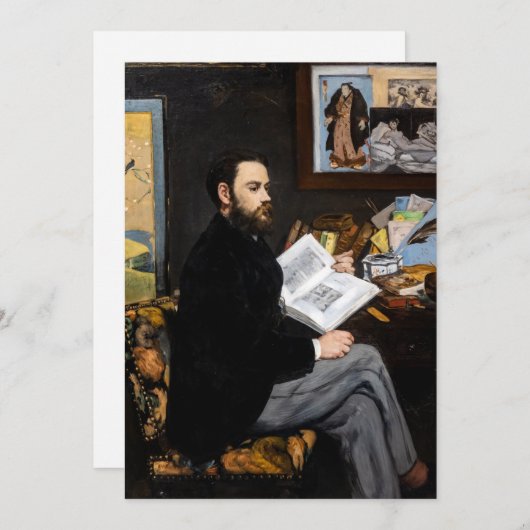 Edouard Manet - Portret van Emile Zola Kaart (Voorkant / Achterkant)