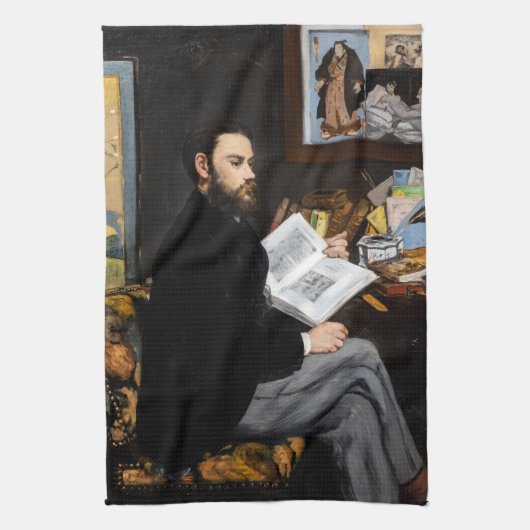 Edouard Manet - Portret van Emile Zola Theedoek (Verticaal)