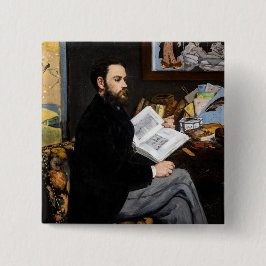 Edouard Manet - Portret van Emile Zola Vierkante Button 5,1 Cm