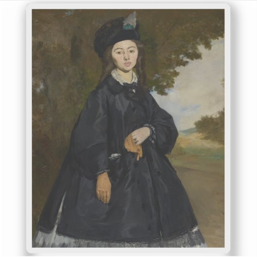 Édouard Manet - Portret van Madame Brunet Sticker (Voorkant)