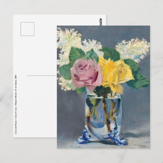 Edouard Manet - Seringen en Rozen Briefkaart (Voorkant / Achterkant)