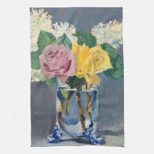 Edouard Manet - Seringen en Rozen Theedoek (Verticaal)