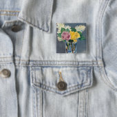 Edouard Manet - Seringen en Rozen Vierkante Button 5,1 Cm (In situ)