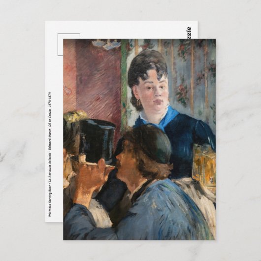 Edouard Manet - serveerster die bier serveert Briefkaart (Voorkant / Achterkant)