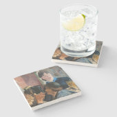 Edouard Manet - Serveuse de bock Stenen Onderzetter (Zijkant)