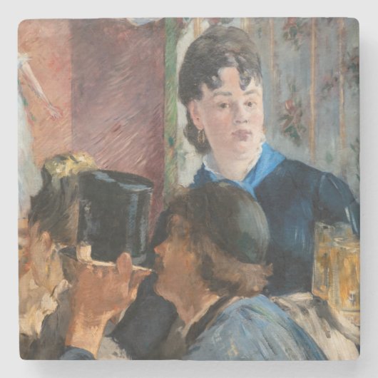Edouard Manet - Serveuse de bock Stenen Onderzetter (Voorkant)