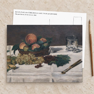 Edouard Manet - Stilleven, Fruit op een Tafel Briefkaart