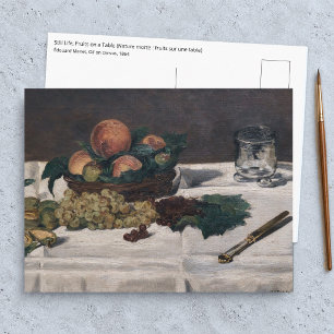 Edouard Manet - Stilleven, Fruit op een Tafel Briefkaart