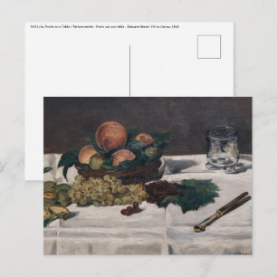 Edouard Manet - Stilleven, Fruit op een Tafel Briefkaart