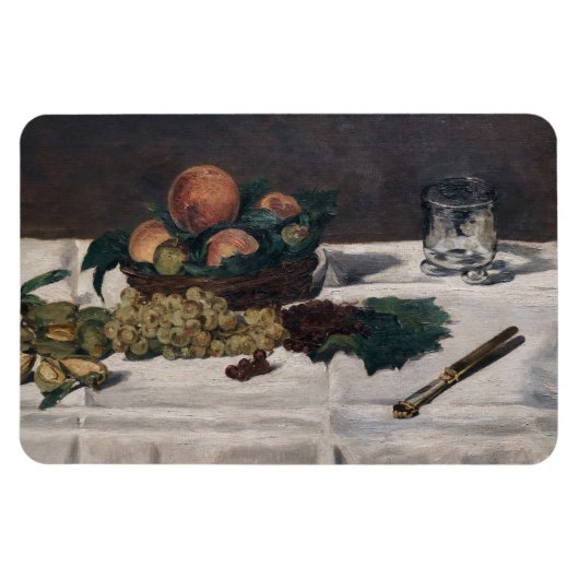 Edouard Manet - Stilleven, Fruit op een Tafel Magneet (Horizontaal)