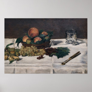 Edouard Manet - Stilleven, Fruit op een Tafel Poster
