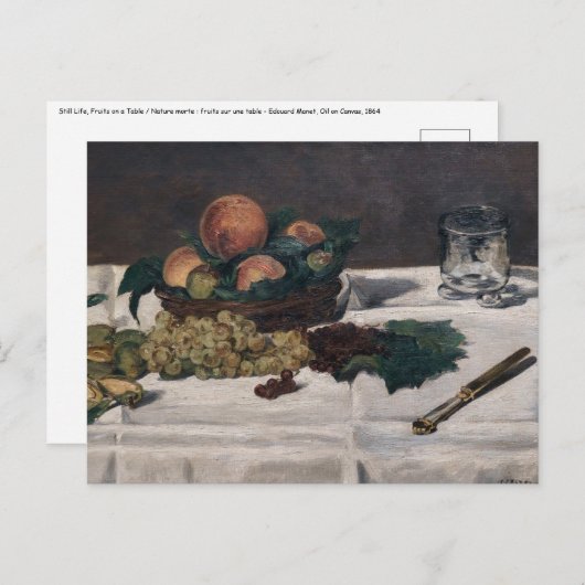Edouard Manet - Stilleven, fruit op tafel Briefkaart (Voorkant / Achterkant)