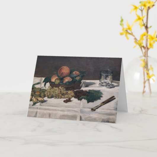 Edouard Manet - Stilleven, fruit op tafel Kaart (Gele Bloem)