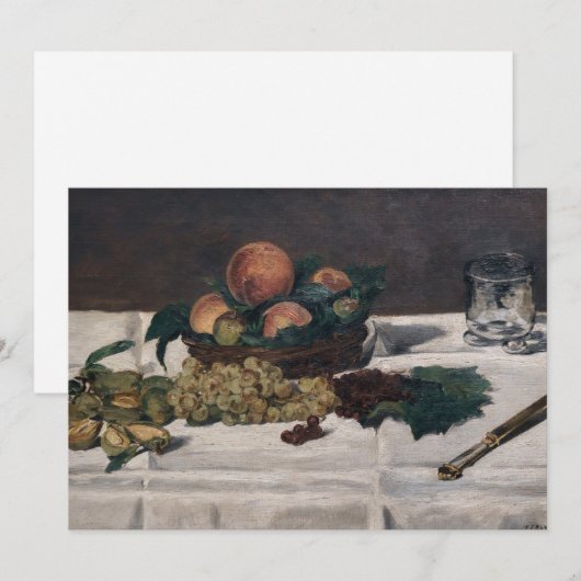 Edouard Manet - Stilleven, fruit op tafel Kaart (Voorkant / Achterkant)