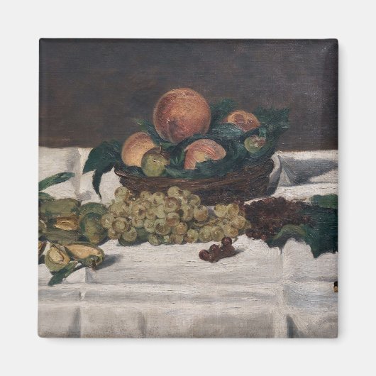 Edouard Manet - Stilleven, fruit op tafel Magneet (Voorkant)