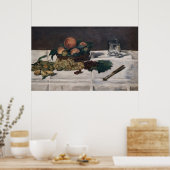 Edouard Manet - Stilleven, fruit op tafel Poster (Keuken)