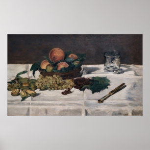 Edouard Manet - Stilleven, fruit op tafel Poster