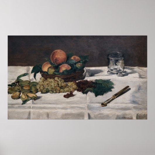 Edouard Manet - Stilleven, fruit op tafel Poster (Voorkant)