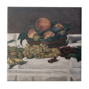 Edouard Manet - Stilleven, fruit op tafel Tegeltje