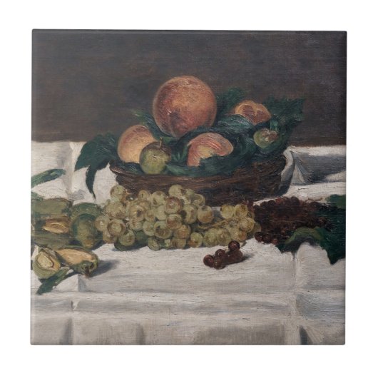 Edouard Manet - Stilleven, fruit op tafel Tegeltje (Voorkant)