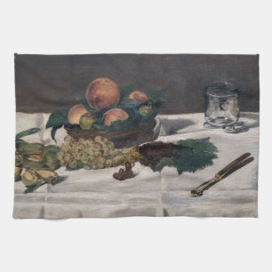 Edouard Manet - Stilleven, fruit op tafel Theedoek